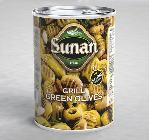 CANNED, GRILLED GREEN OLIVE