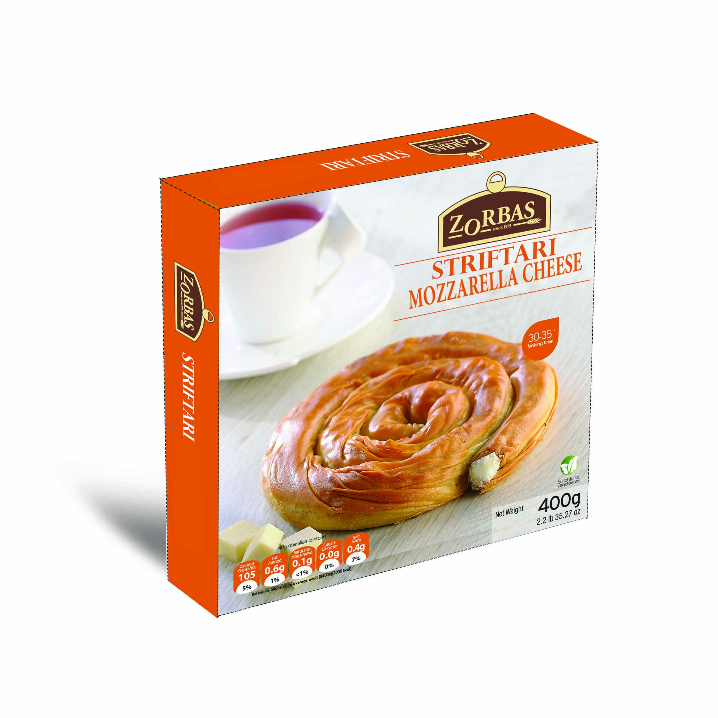 Mozzarella striftari/twist phyllo pie