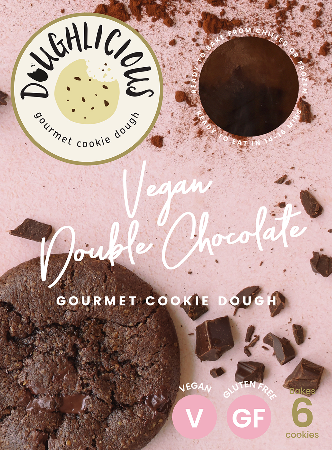 Vegan Double Chocolate Ready To Bake Cookie Dough