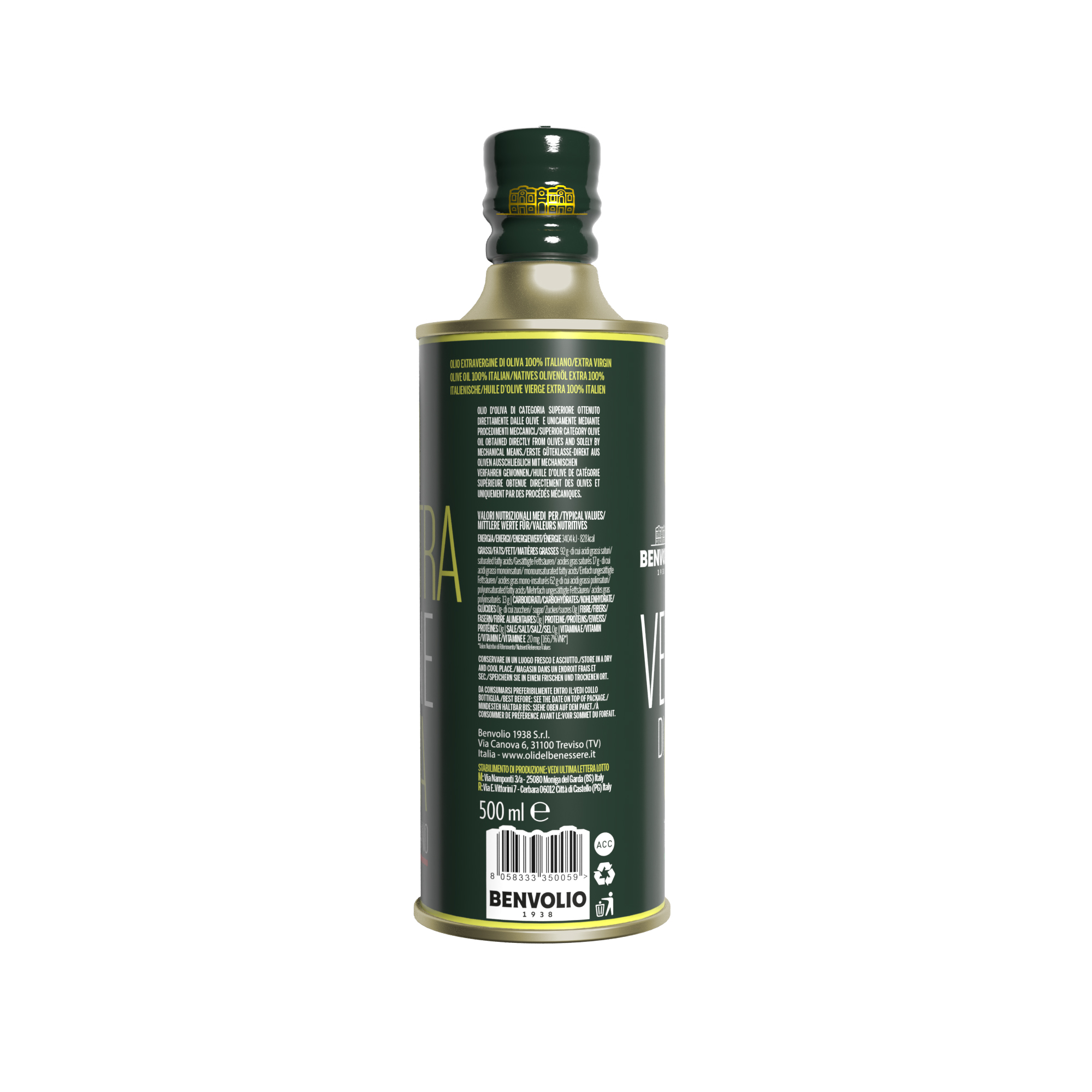 Benvolio 1938 Extra Virgin Olive Oil 100% italian 500 ml