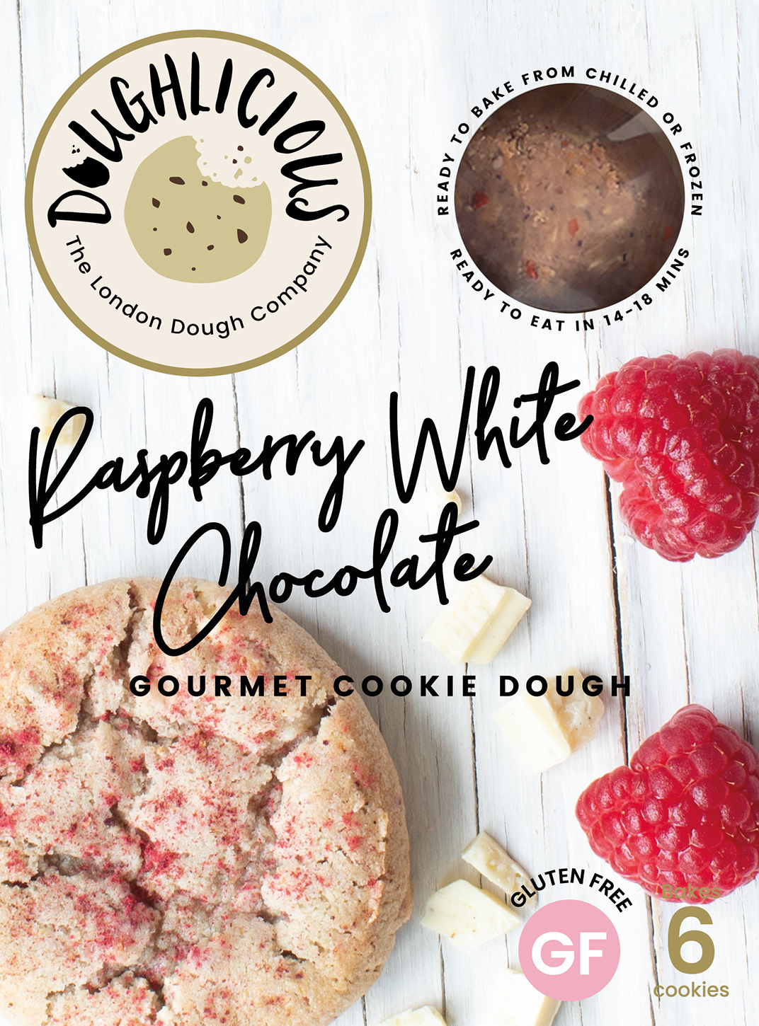 Raspberry White Chocolate Ready To Bake Cookie Dough