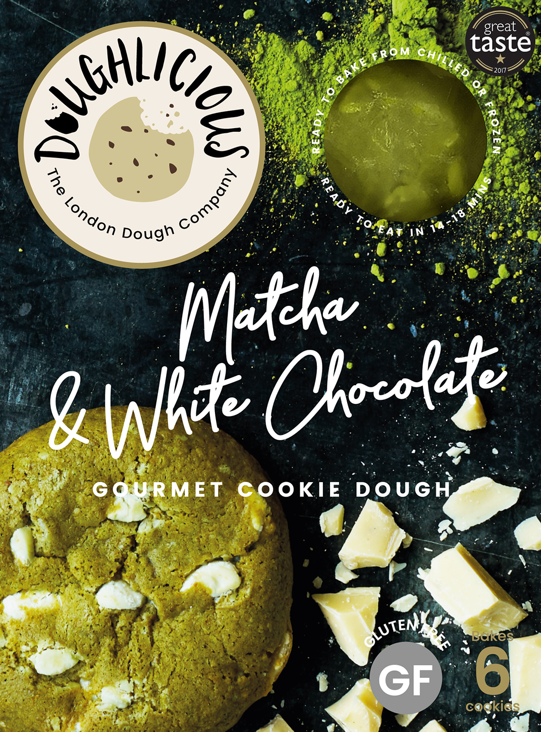 Matcha & White Chocolate Ready To Bake Cookie Dough