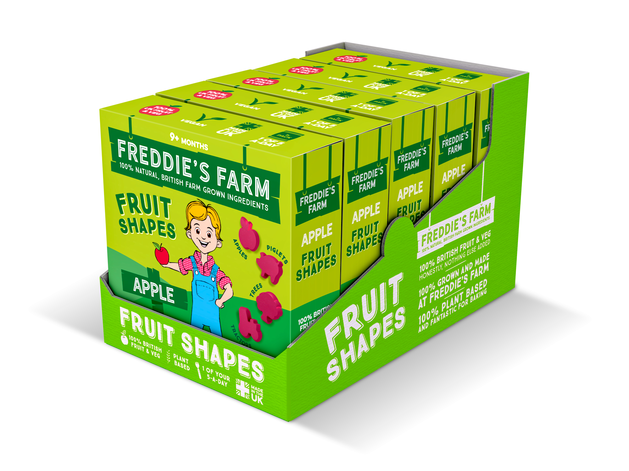 Freddie's Farm Fruit Shapes - Apple - Multipack SRP (5 x 5 x 20g plastic free packets) - NEW