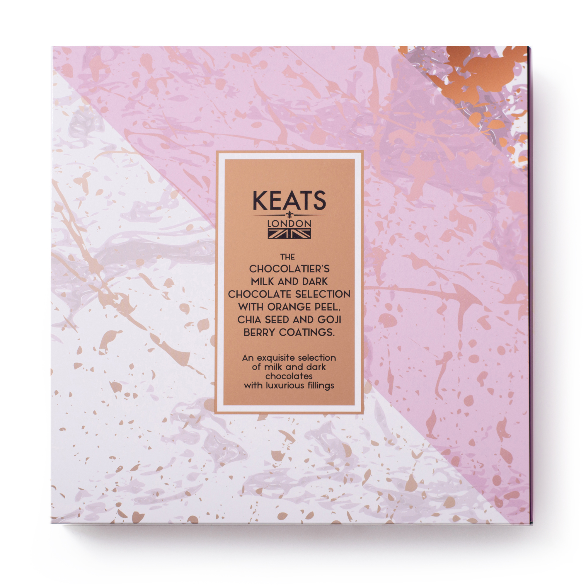 Keats Luxury Chia Seed and Fruit Chocolate Selection Sleeve Gift Box 170g