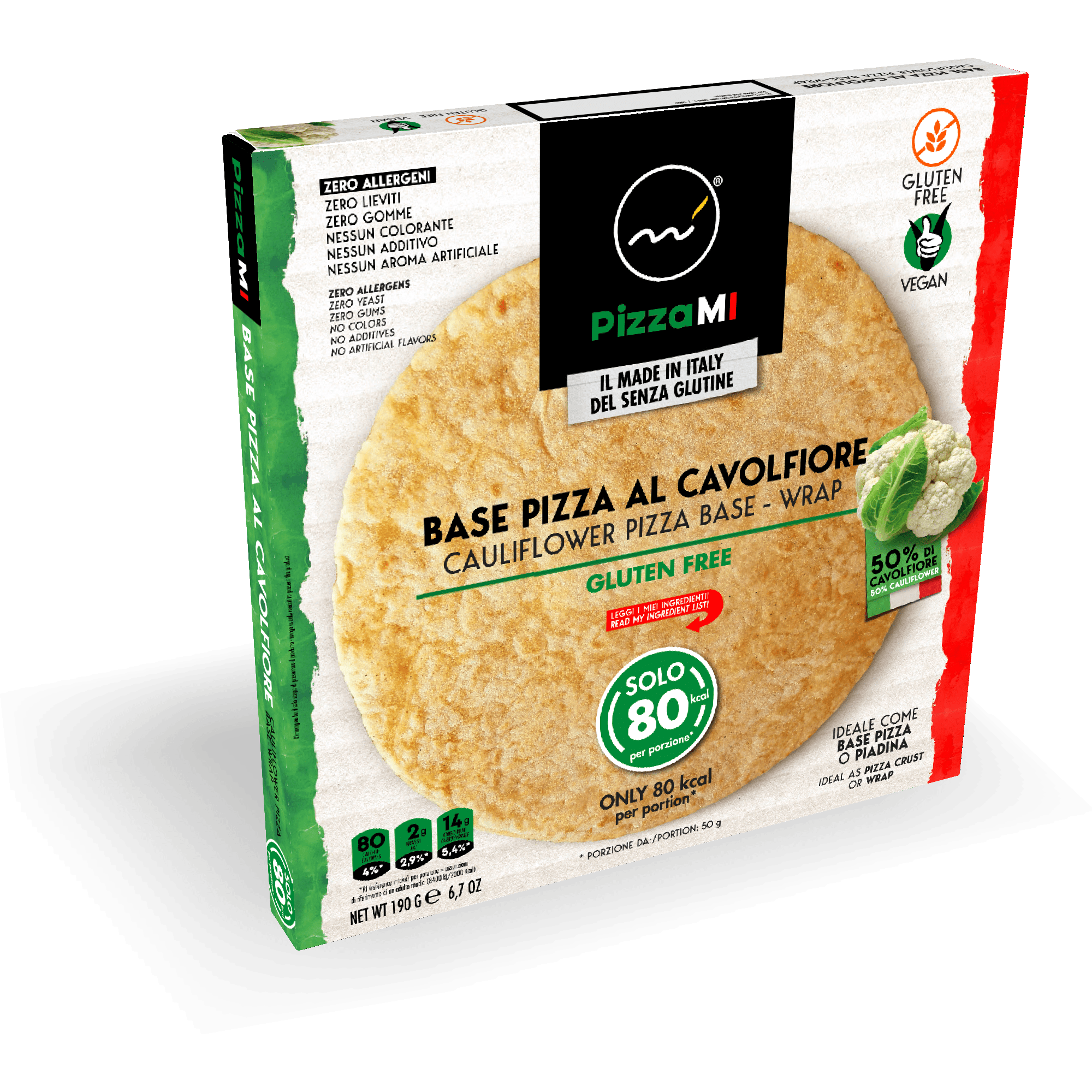 Frozen Gluten free Califlower low carb pizza crust Pizzami or available for Private label -- RETAIL