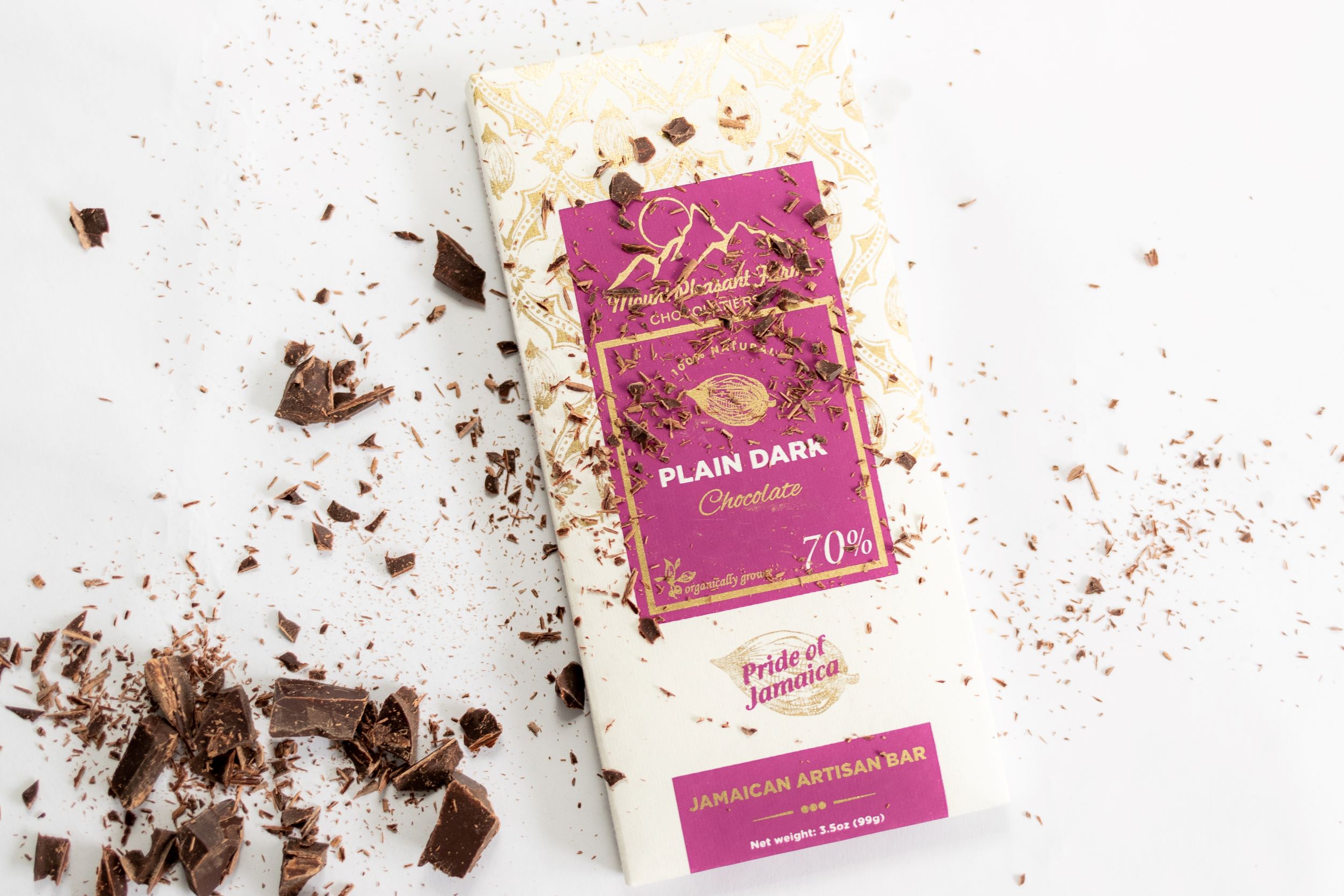 Artisanal 70% Dark Jamaican chocolate bars