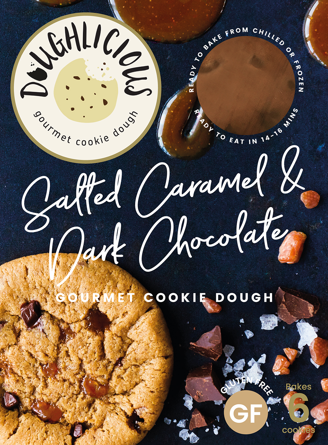 Salted Caramel & Dark Chocolate Ready To Bake Cookie Dough