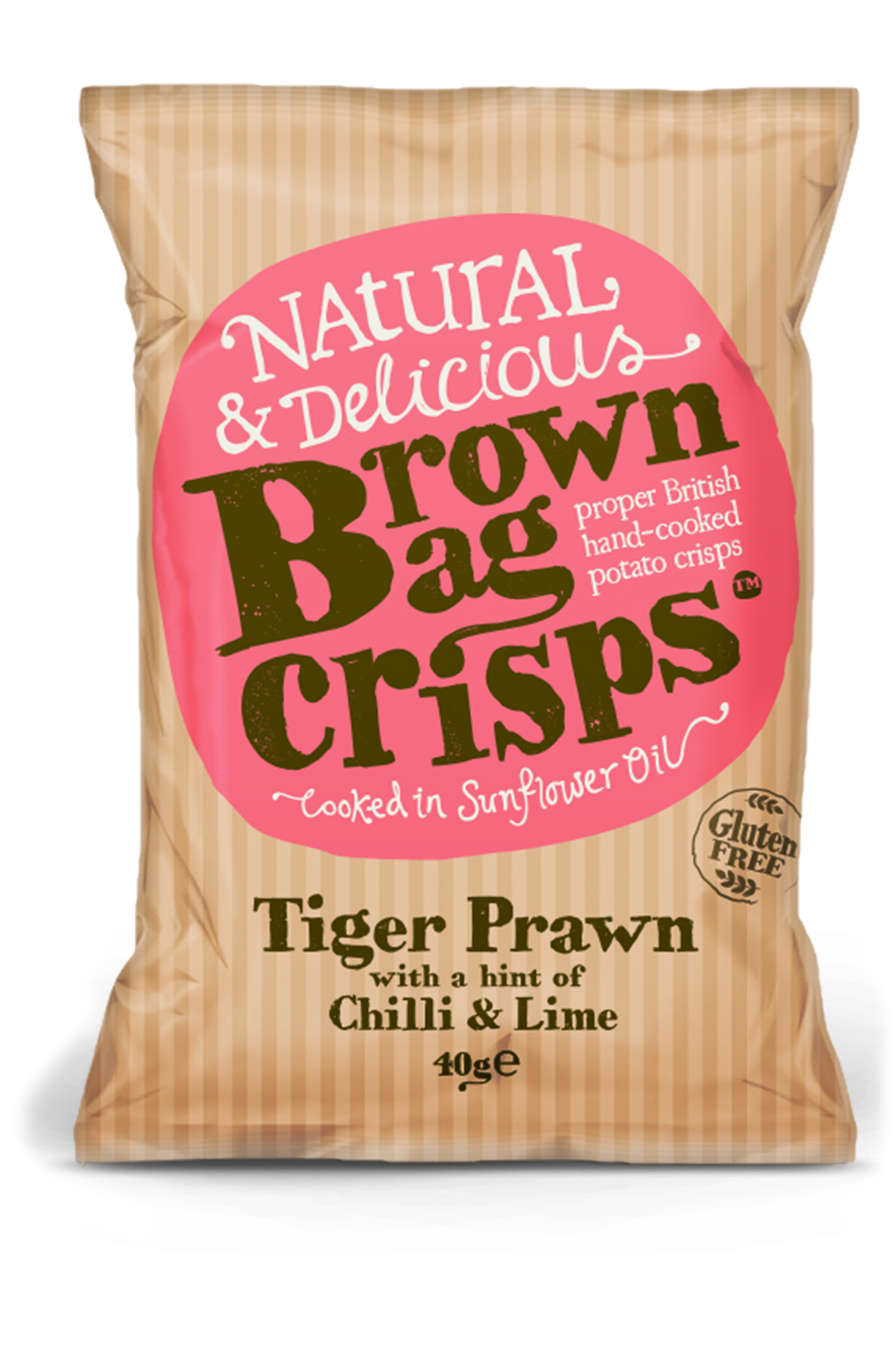 Brown Bag Crisps - Tiger Prawn with a hint of Chilli and Lime