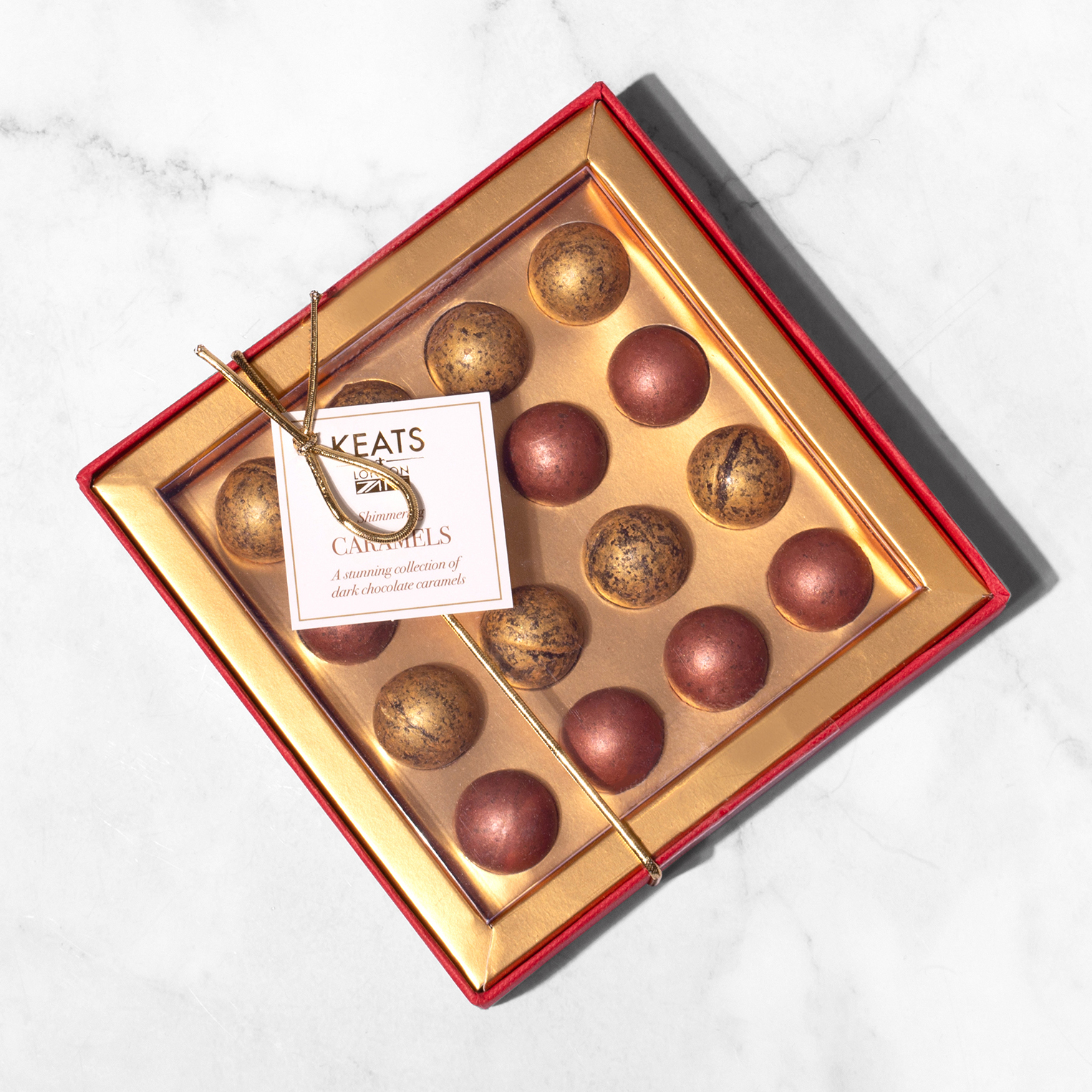 Keats Milk and Dark Chocolate Shimmering Hazelnut Truffles 16 piece Gift Box 104g
